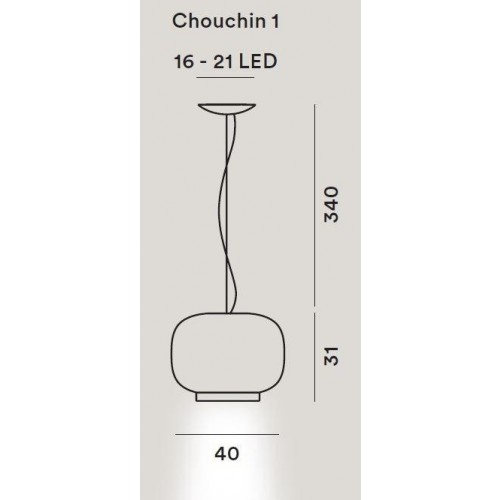 포스카리니 쵸친 1 Reverse LED Dim. 화이트 / 오렌지 Foscarini Chouchin 1 Reverse LED Dim. White / Orange 01670