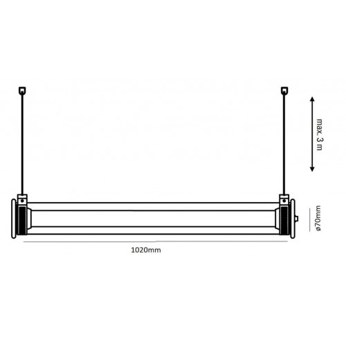 DCW 에디션 인 더 튜브 360 Horizontal 펜던트 1000 실버 DCW EDITIONS In The Tube 360 Horizontal pendant 1000 Silver 15688