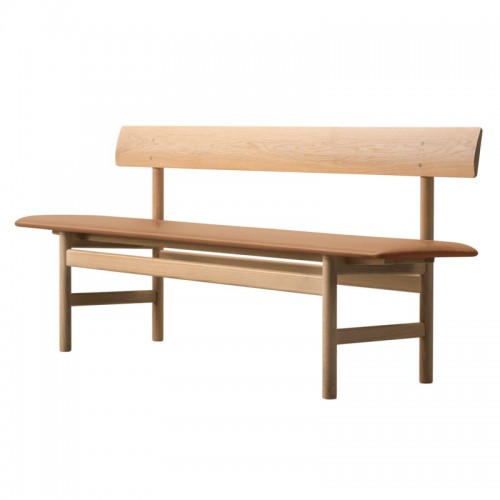 FREDERICIA 프레데리시아 MO겐세N 3171 bench soaped oak - Omni 코냑 leather FRE3171-SO-OMNI-307