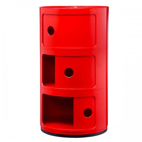 KARTELL 콤포니빌리 스토리지 유닛 3 modules red Kartell Componibili storage unit  3 modules  red 01106