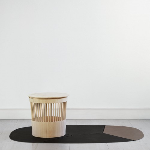 톤UCCI 컬렉션 Canestro Ash 사이드 테이블 and Basket by Enrico Tonucci 11868