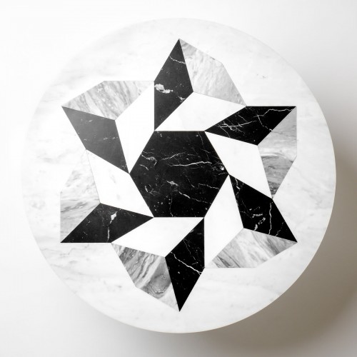 Travertini & Pietre Esopo 사이드 테이블 with Geometric Wheel by Antonio Saporito 08850